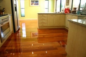 gloss finished wooden floor