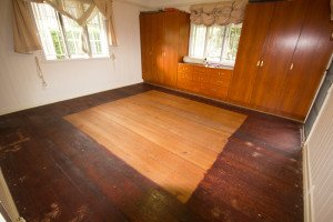 stained old wooden floor