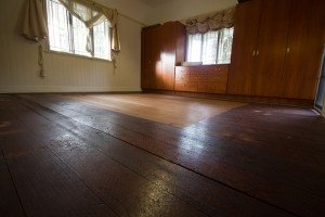 stained old wooden floor