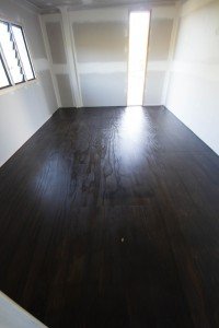 Dark wooden flooring
