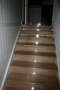polished wooden stairs